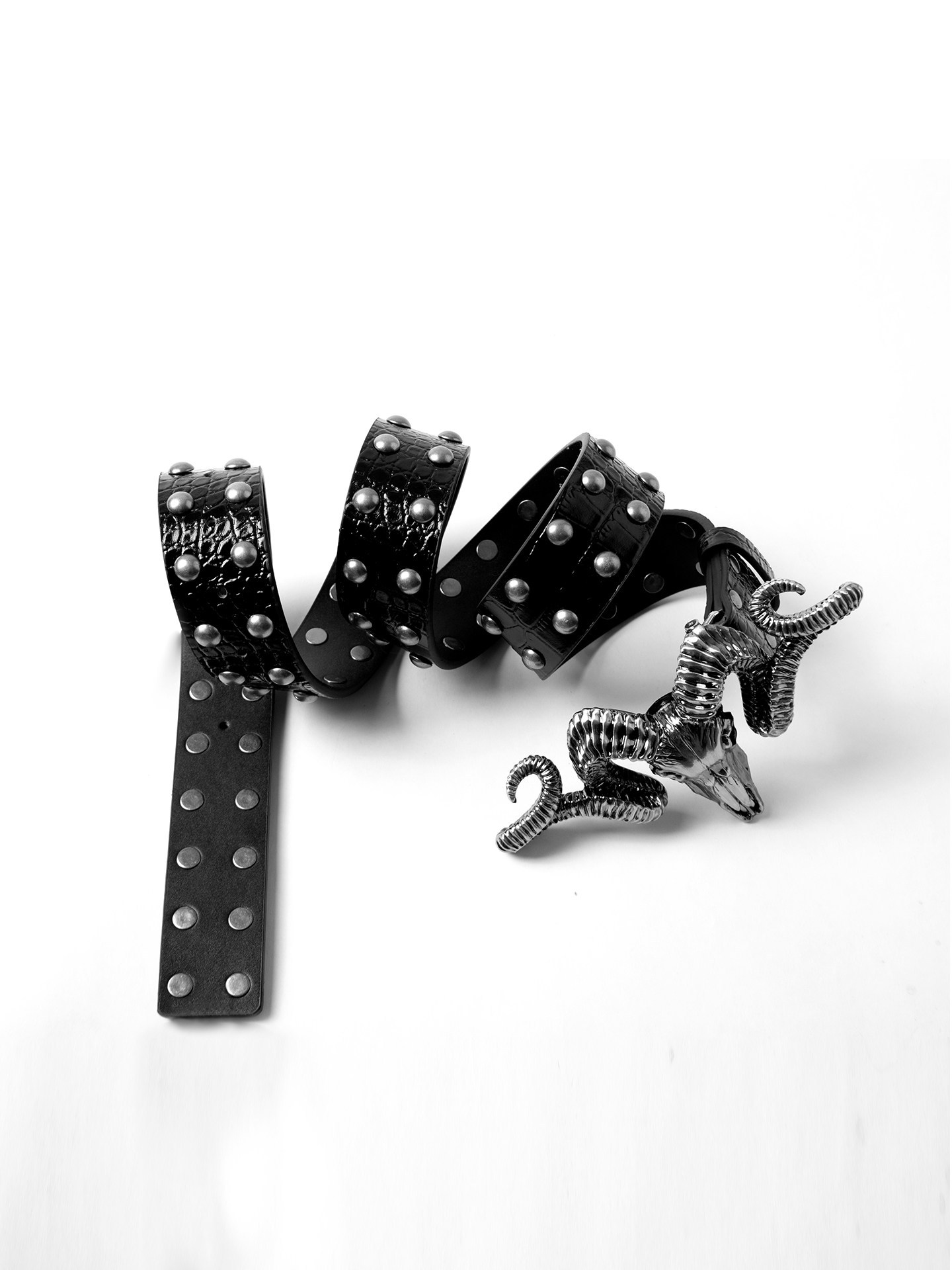 Cinturón de Cuero de Grano Completo con Calavera | Estilo Vintage y Rockero para Hombre - Imagen 3