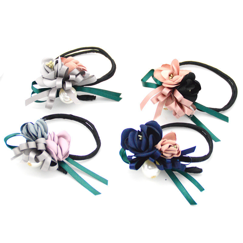 Pinza de Pelo Coreana con Flor y Perlas | Coletero Decorativo | Accesorio Elegante para Mujer y Niña | TiendasFR - Imagen 7