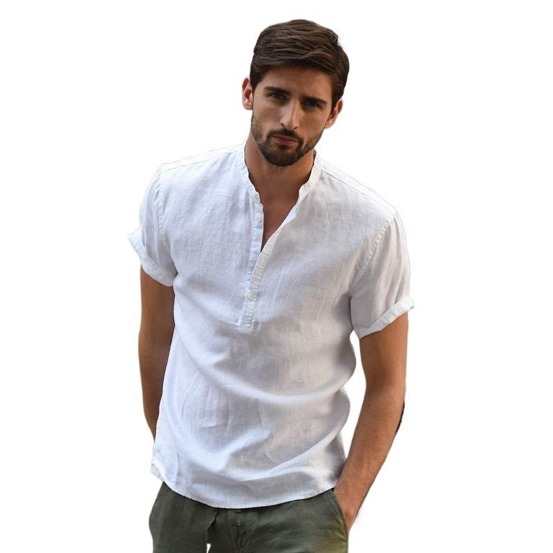 Camisa de Corte Holgado Estilo Retro para Hombre | Color Yute Crudo y Moderno - Imagen 3