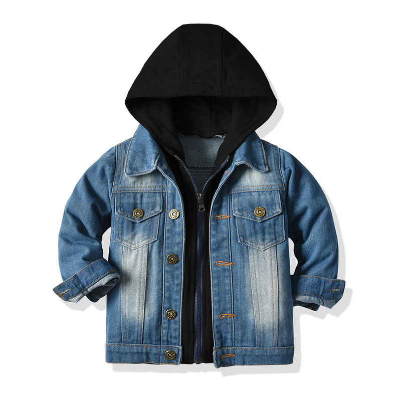 Chaqueta Vaquera con Capucha para Niño | Imitación Denim | Tallas 70-120 cm | Ropa de Otoño y Primavera | TiendasFR