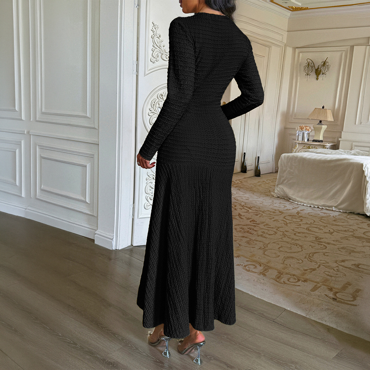 Vestido Tubo de Manga Corta Color Liso para Mujer | Elegante Versátil | Primavera-Verano 2026 - Imagen 8