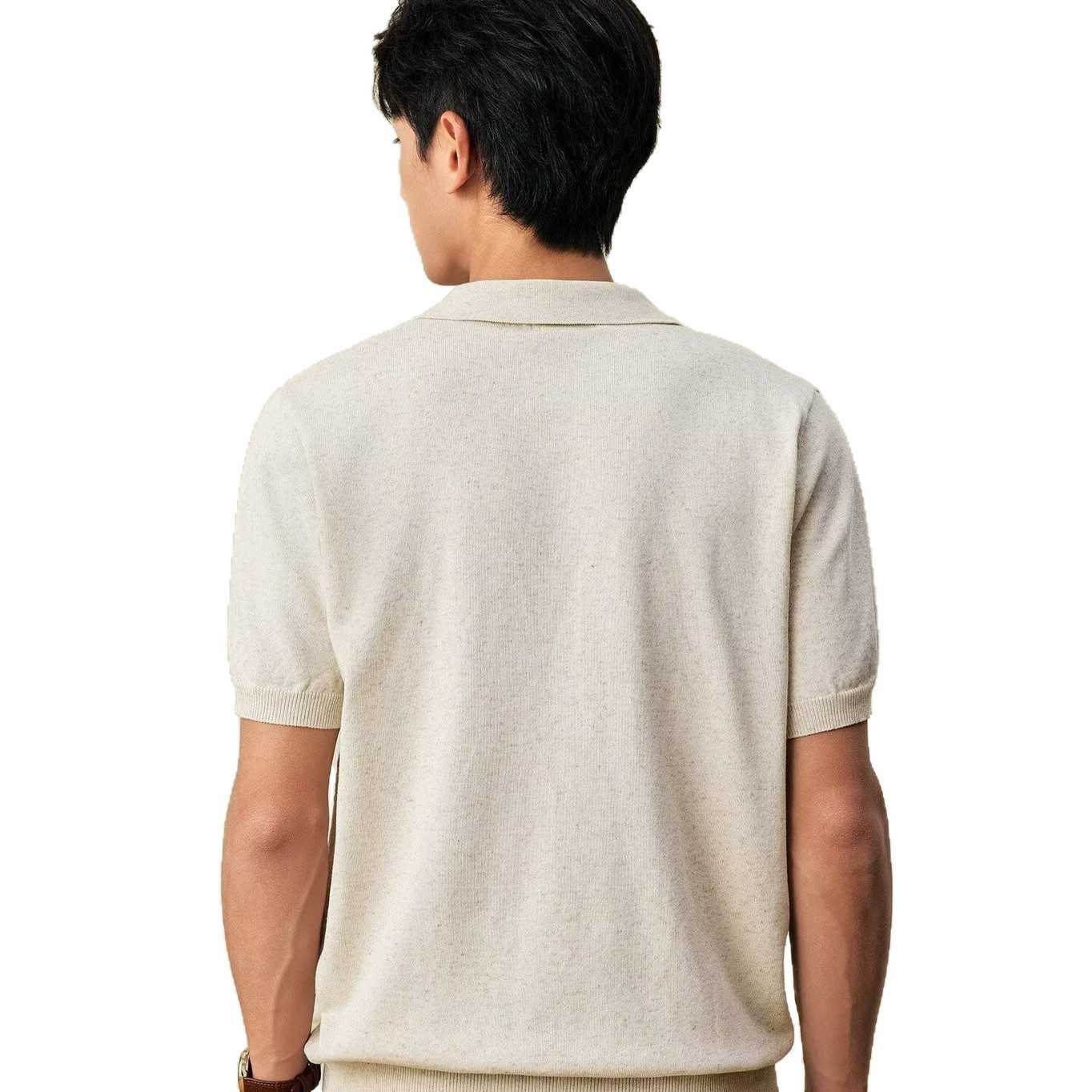Camiseta de Punto Retro Estilo Japonés para Hombre | Albaricoque y Casual - Imagen 2