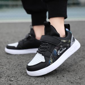 Zapatillas Deportivas Transpirables para Niño | Negro Gris | Tallas 28-40 | Antideslizantes para Primavera y Verano | TiendasFR