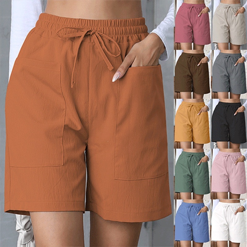 Shorts de Lino de Corte Holgado con Bolsillos | Frescos y Cómodos para Verano | Mujer 2026