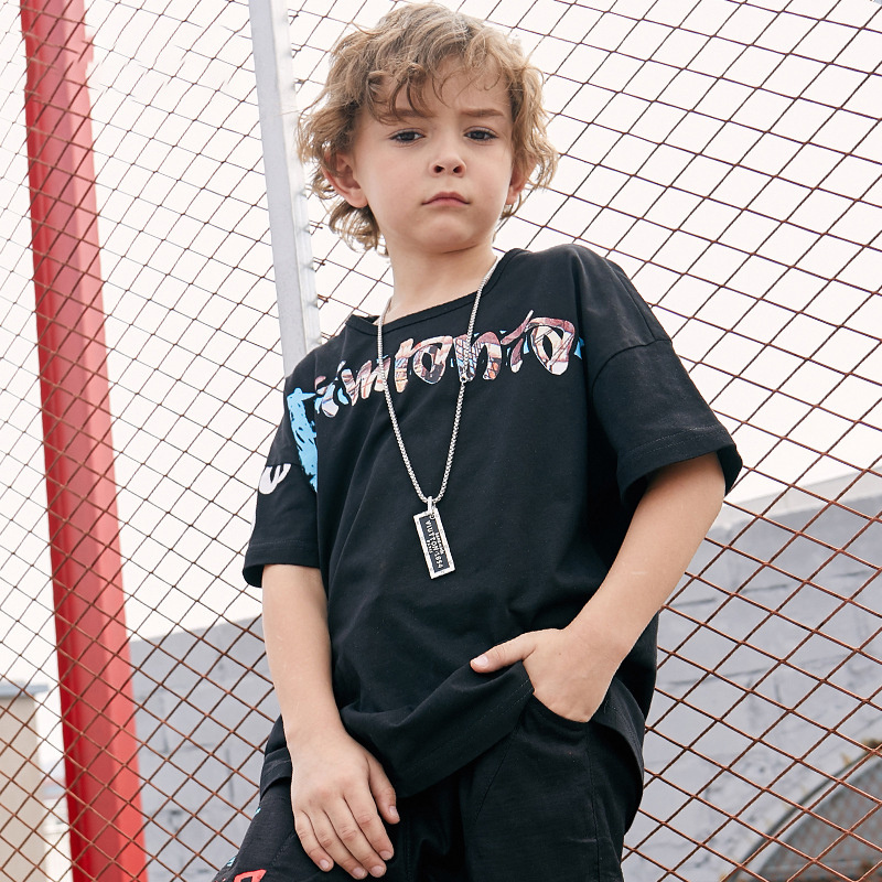 Camiseta Estampada para Niño | Negra | Tallas 120-160 cm | Ropa Moderna para Diario y Colegio | TiendasFR - Imagen 3