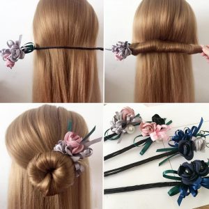 Pinza de Pelo Coreana con Flor y Perlas | Coletero Decorativo | Accesorio Elegante para Mujer y Niña | TiendasFR