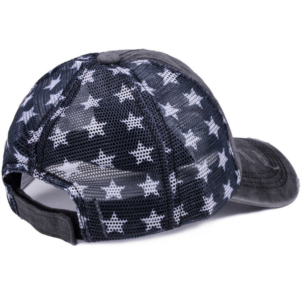 Gorra de Béisbol Vintage con Estampado de Estrellas y Bandera Americana - Imagen 3