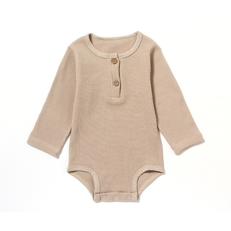 Pelele de Manga Larga con Tejido Gofrado para Bebé | Beige | Tallas 59-90 cm | Ropa Suave para Primavera y Otoño | TiendasFR - Imagen 6