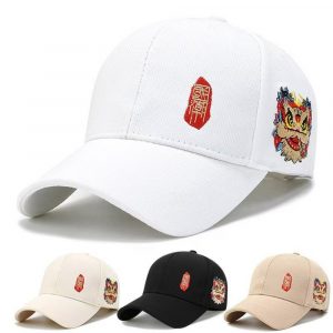 Gorra de Béisbol con Estampado de León para Hombre | Transpirable Beige Verano