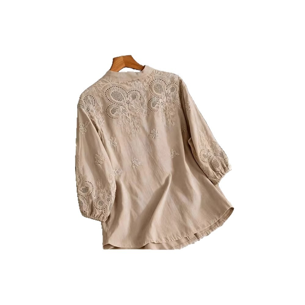 Camisa Holgada de Algodón para Mujer | Oversize Casual Color Caqui | Entretiempo y Verano - Imagen 4