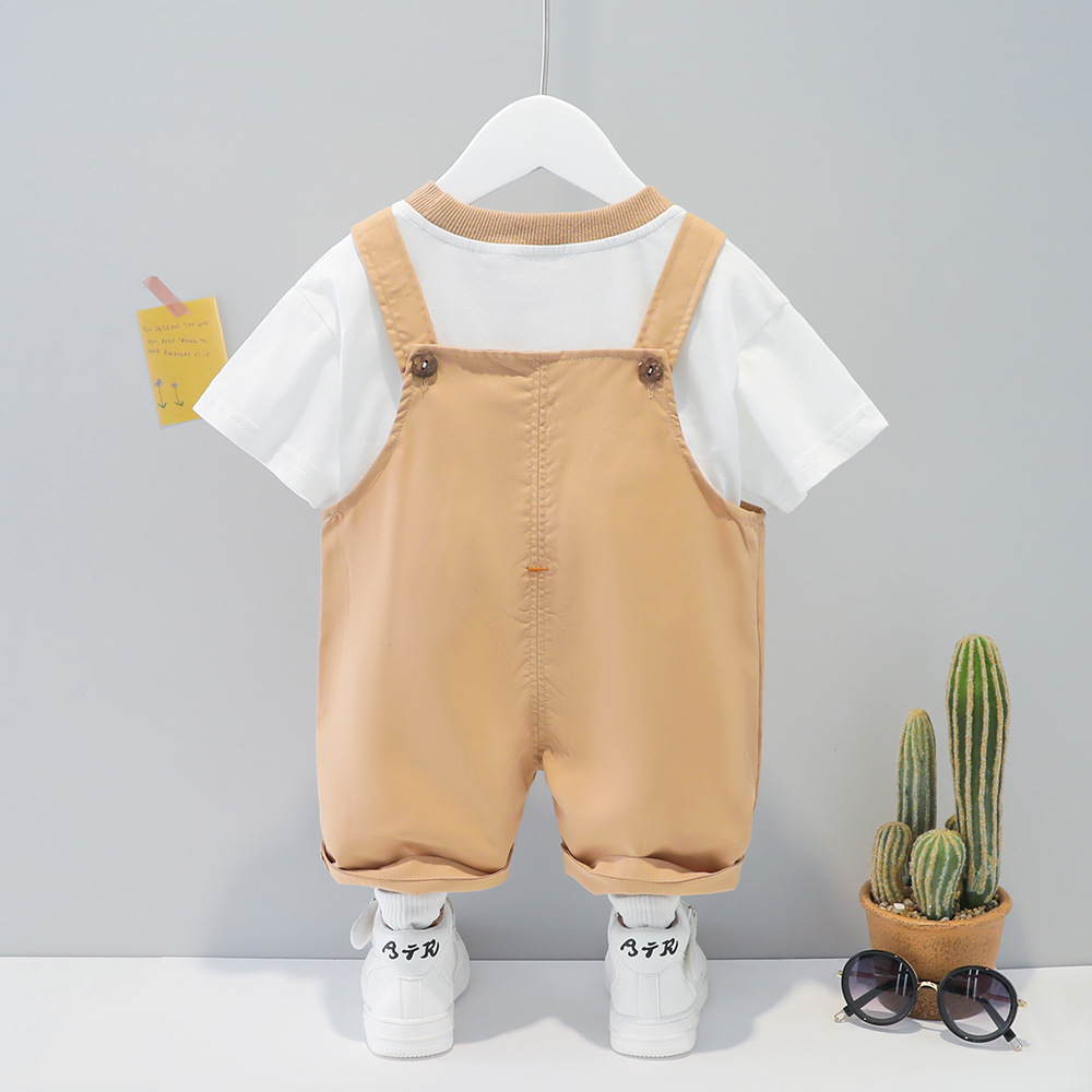 Peto de Manga Corta para Bebé | Caqui | Tallas 70-110 cm | Mameluco de Dibujos Animados para Verano | TiendasFR