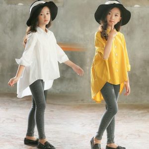Sudadera Holgada Coreana para Niña | Blanco | Tallas 110-165 cm | Estampado Cola de Golondrina | Ropa Moderna | TiendasFR