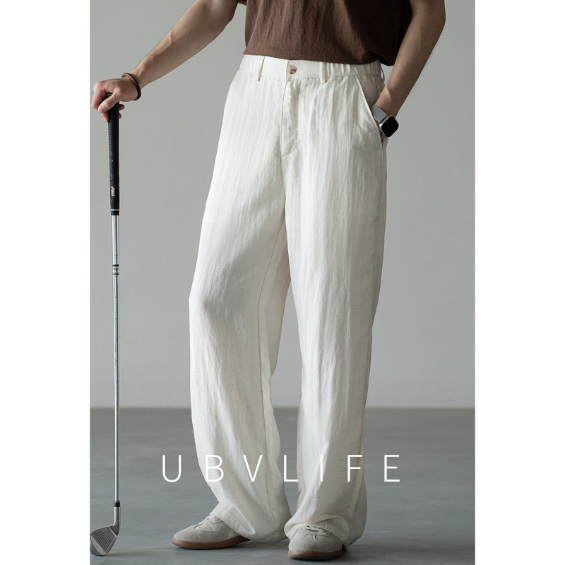 Pantalones Casuales Transpirables con Textura para Hombre | Albaricoque Versátil - Imagen 2