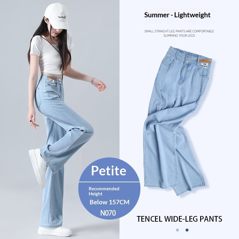 Jeans de Tiro Alto y Pierna Ancha en Tencel | Pantalón Vaquero Drapeado | Moda Sostenible Verano - Imagen 6