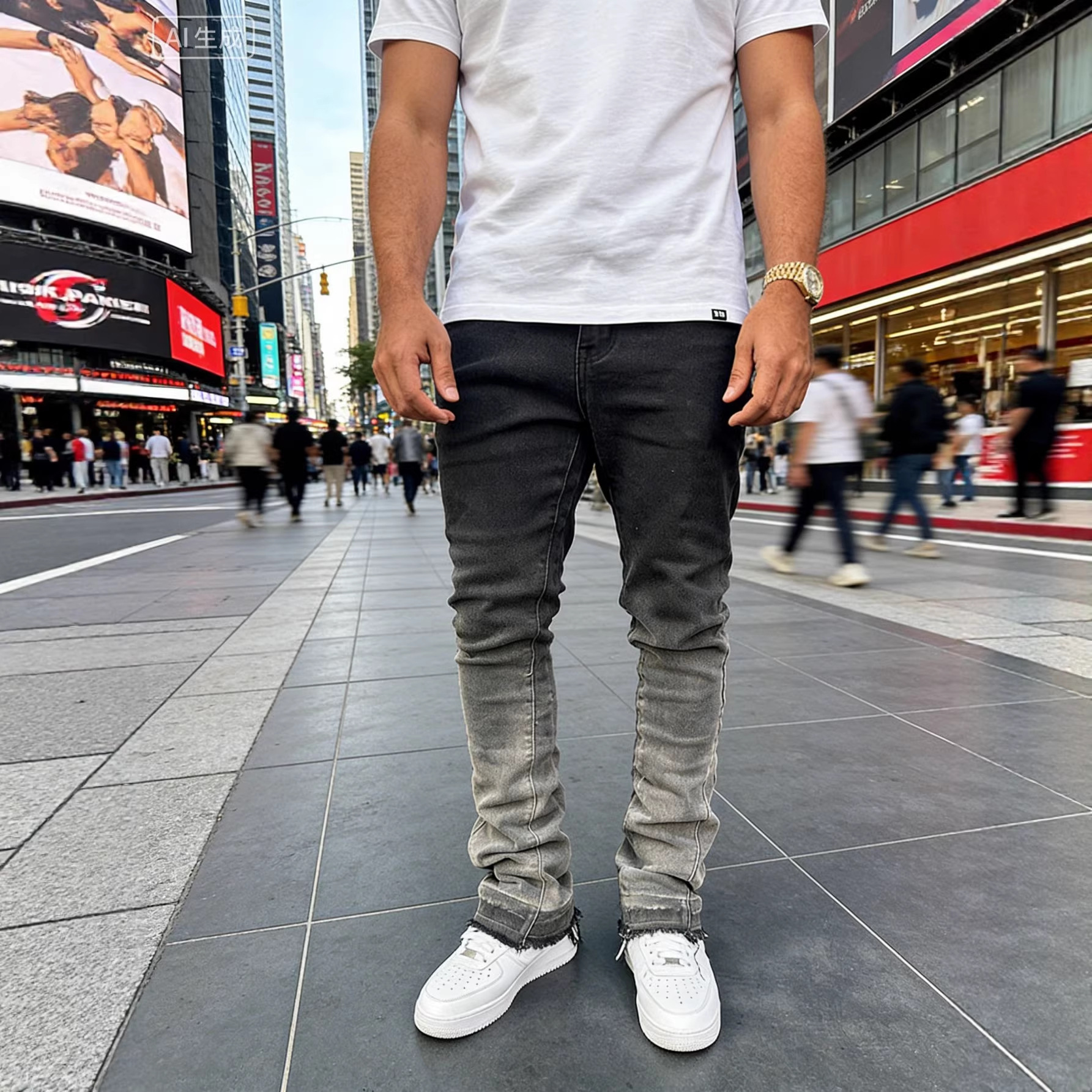 Pantalones Vaqueros de Alta Gama con Lavado Degradado para Hombre | Estilo Moderno