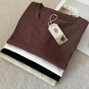 Camiseta de Manga Corta Cuello Redondo para Hombre | Beige Básica y Versátil