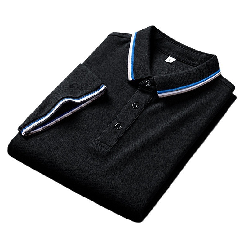 Polo de Manga Corta con Cuello Vuelto para Hombre | Negro Clásico y Versátil - Imagen 6