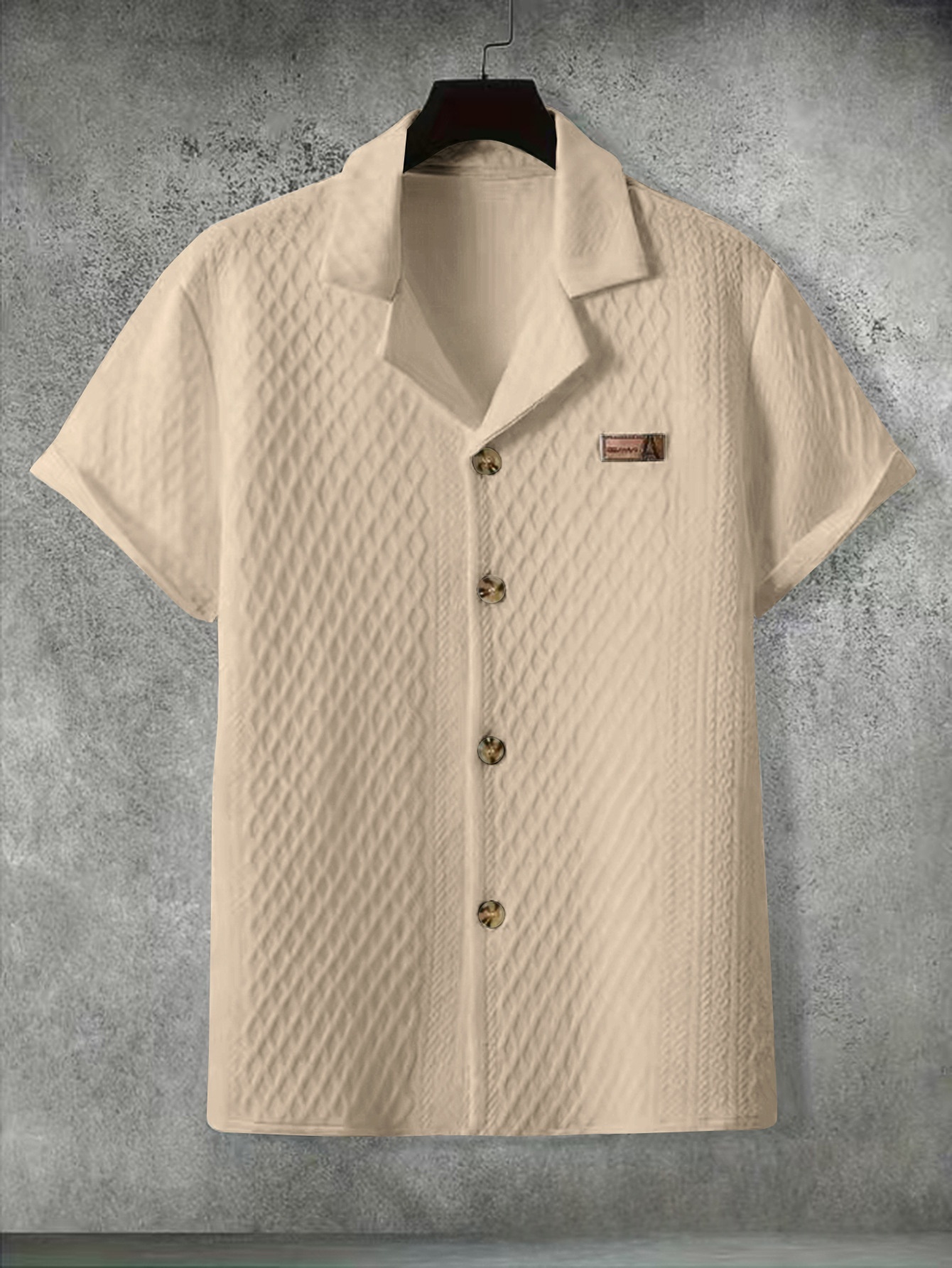 Camisa Informal Transpirable de Manga Corta para Hombre | Corte Holgado Negro - Imagen 6