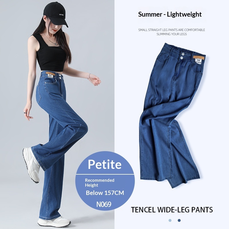 Jeans de Tiro Alto y Pierna Ancha en Tencel | Pantalón Vaquero Drapeado | Moda Sostenible Verano - Imagen 9