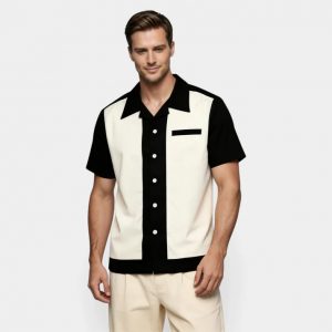Camisa de Manga Corta Estilo Casual Británico para Hombre | Verano Negro