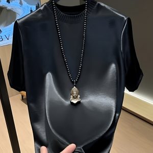 Camiseta Informal de Manga Corta Cuello Redondo para Hombre | Negra y Básica