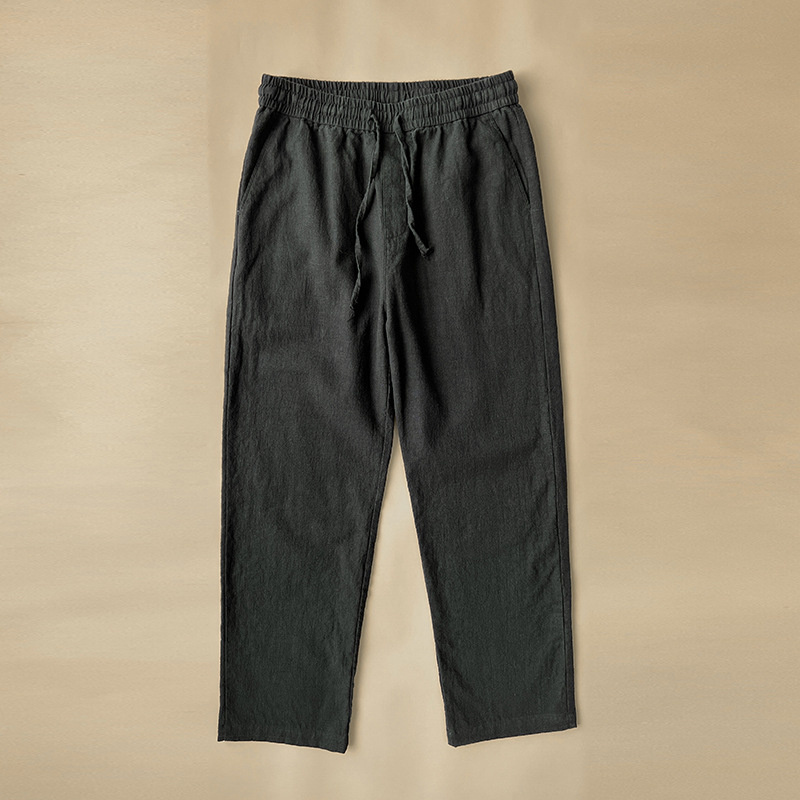 Pantalones Casuales de Algodón y Lino para Hombre | Corte Recto Holgado y Ligero - Imagen 4