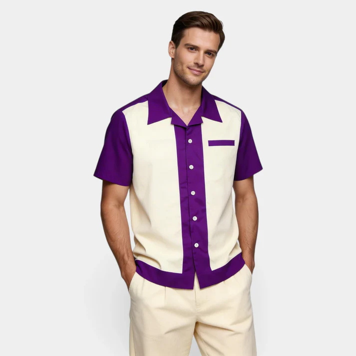 Camisa de Manga Corta Estilo Casual Británico para Hombre | Verano Negro - Imagen 8
