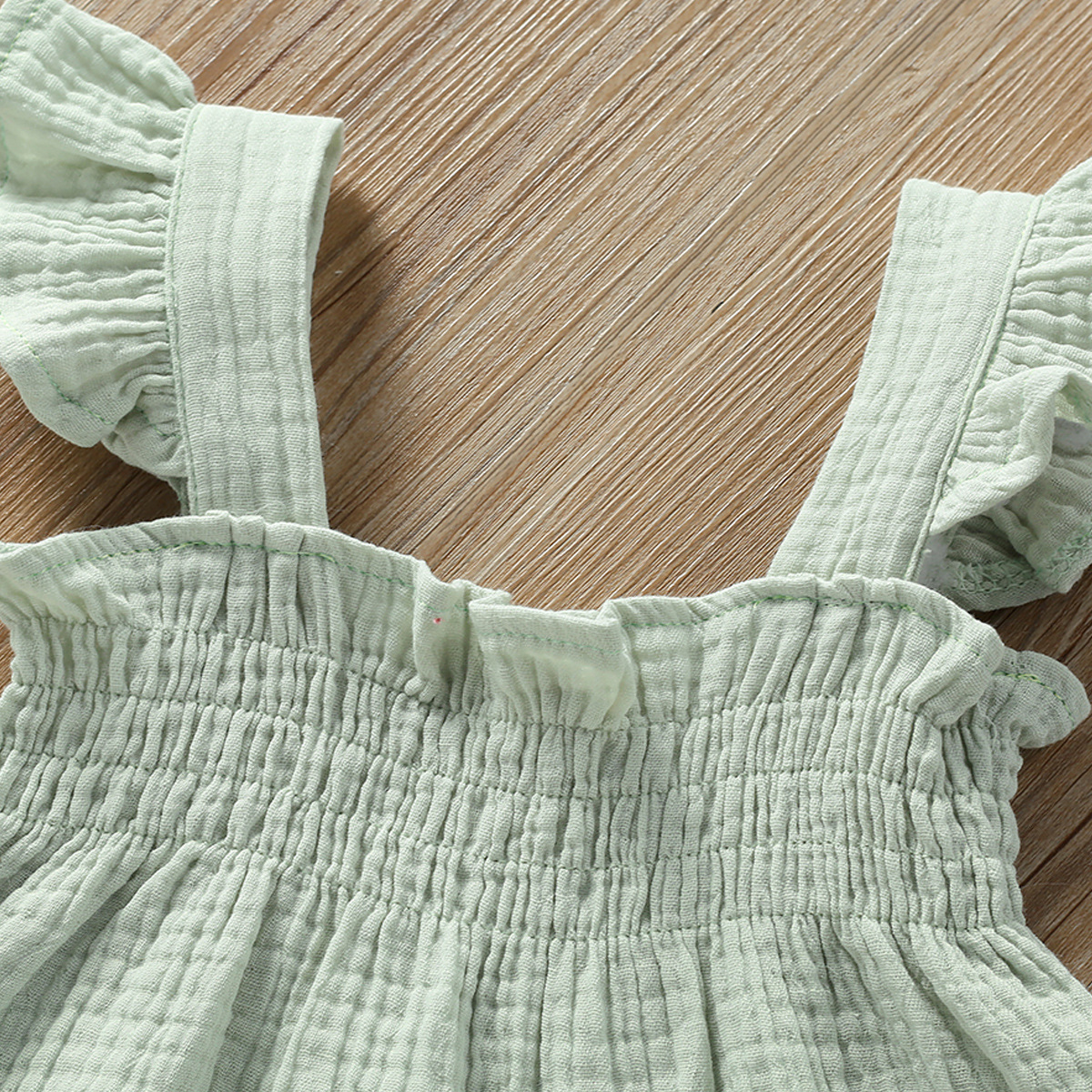 Conjunto de Top de Tirantes y Shorts para Niña | Verde | Tallas 70-110 cm | Ropa Fresca para Verano | TiendasFR - Imagen 4