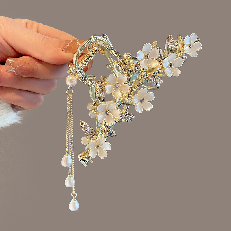 Pinza para el Cabello con Perlas y Borla | Metal Dorado | Accesorio Elegante | Orquídea | TiendasFR - Imagen 6