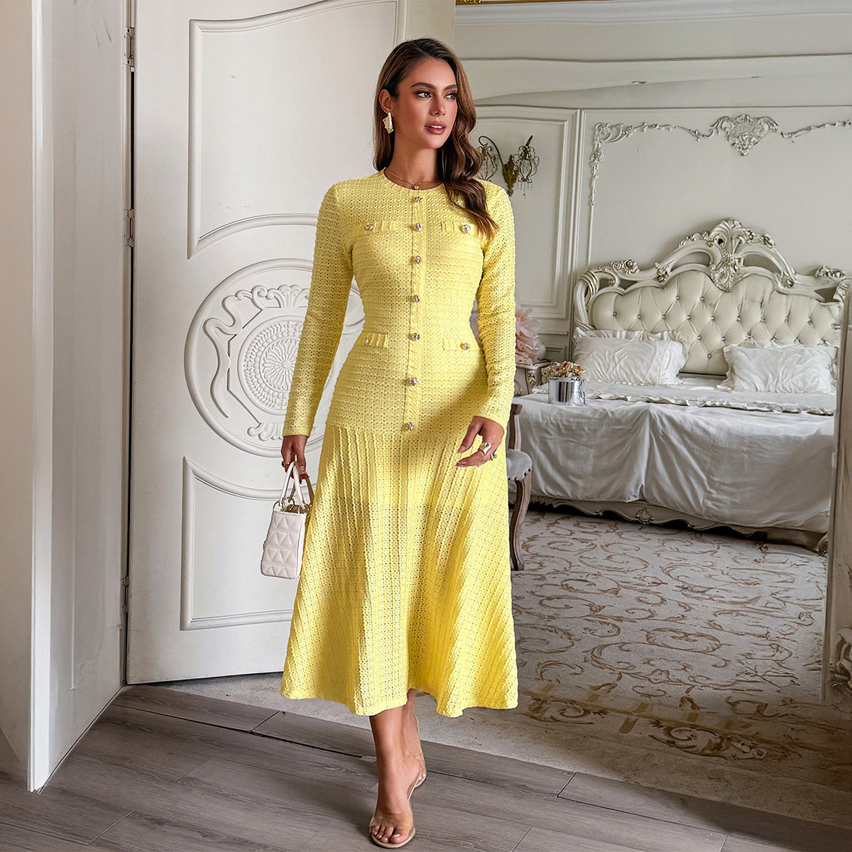 Vestido Tubo de Manga Corta Color Liso para Mujer | Elegante Versátil | Primavera-Verano 2026