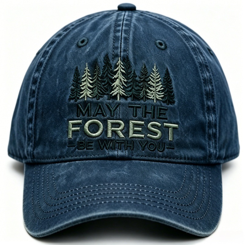 Gorra de Béisbol con Bordado de Bosque y Efecto Desgastado para Hombre - Imagen 6
