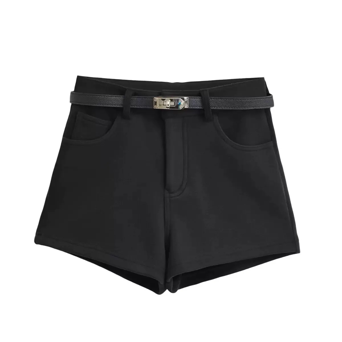 Pantalones Cortos de Tiro Alto con Ribete de Terciopelo | Elegantes y Cómodos | Talla Única - Imagen 3