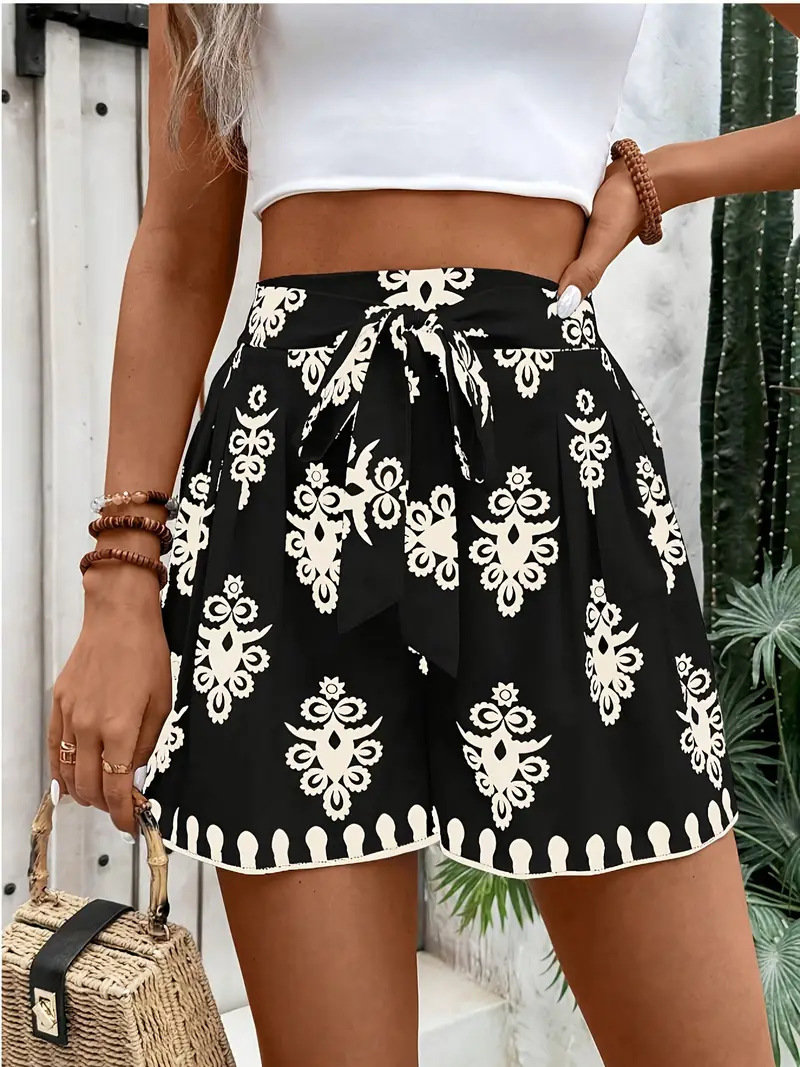 Shorts de Pierna Ancha con Estampado para Mujer | Slim-fit y Cómodos | Verano 2026 - Imagen 6