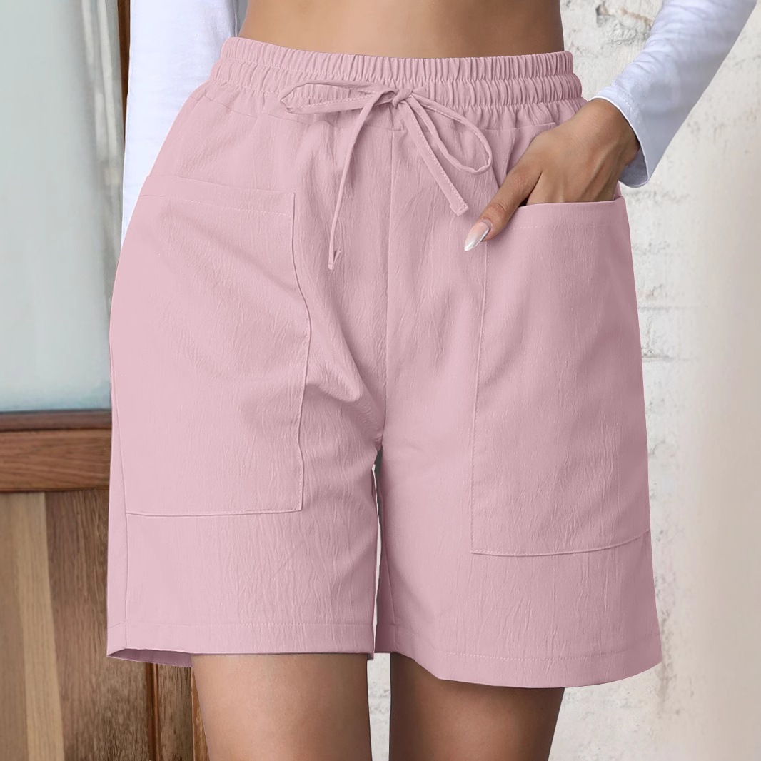 Shorts de Lino de Corte Holgado con Bolsillos | Frescos y Cómodos para Verano | Mujer 2026 - Imagen 6