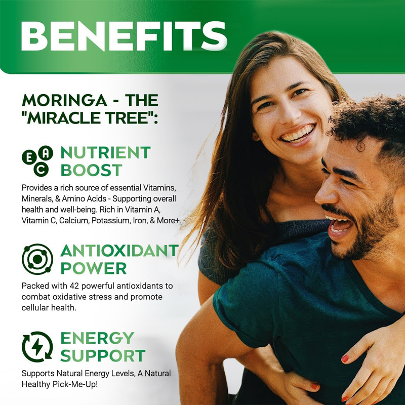 Moringa 100% Pura | Cápsulas Naturales | Apoyo Energía y Bienestar | Alta Potencia | TiendasFR - Imagen 3