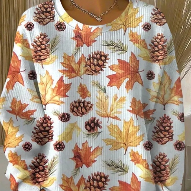 Suéter Navideño con Estampado de Árbol y Copos de Nieve | Jerséis Casuales de Invierno | Tallas Grandes