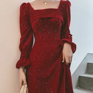 Vestido Rojo de Eventos para Otoño | Elegante y Sofisticado | Bodas y Celebraciones