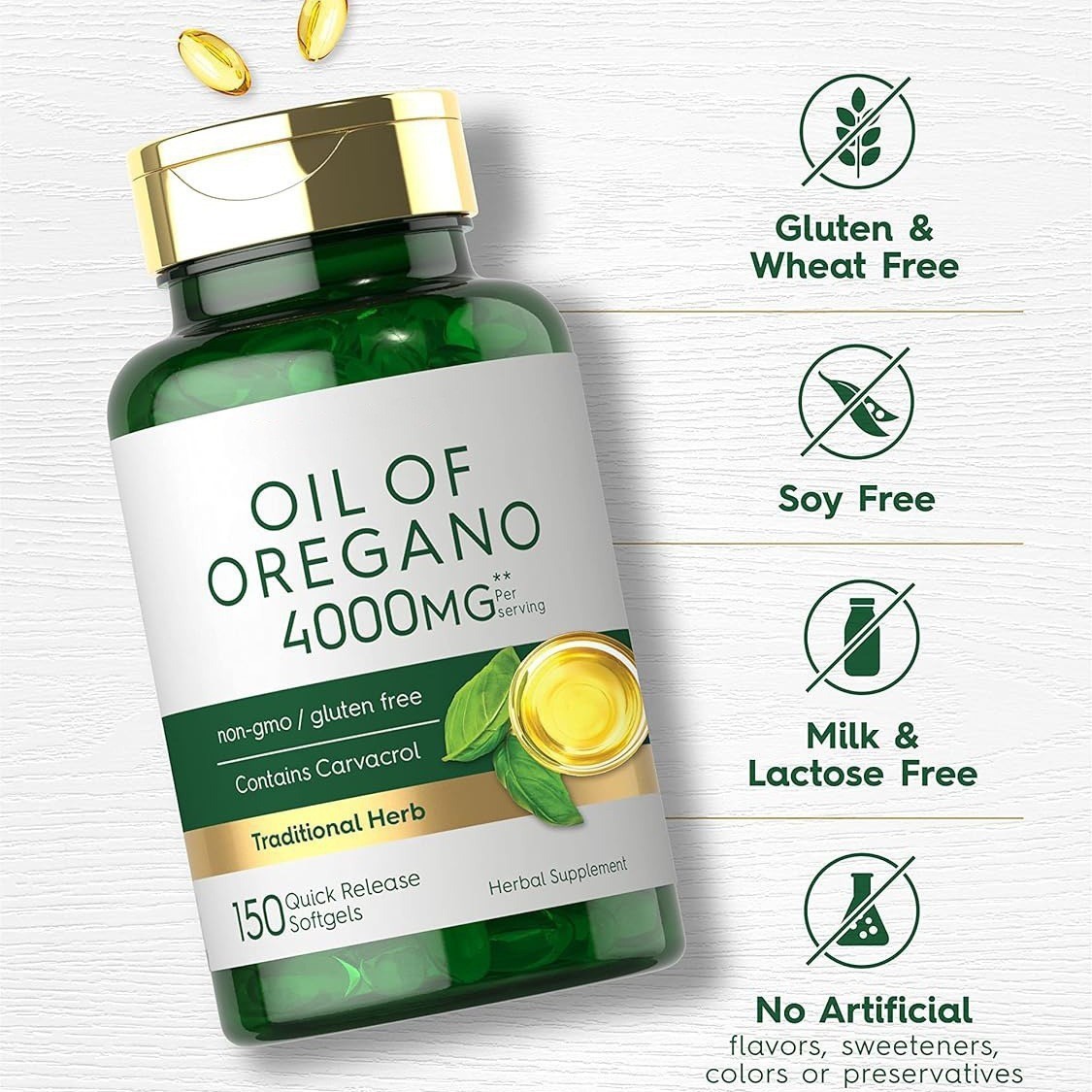 Cápsulas de Aceite de Orégano | 150 Cápsulas Blandas | Suplemento Natural | Apoyo Inmunológico y Digestivo | TiendasFR - Imagen 2