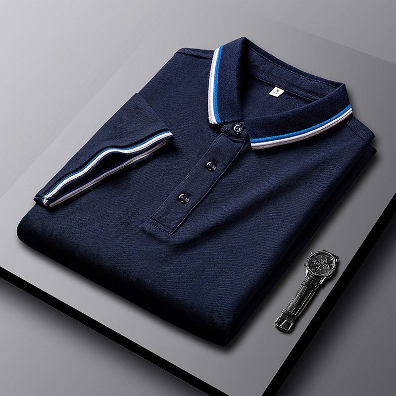 Polo de Manga Corta con Cuello Vuelto para Hombre | Negro Clásico y Versátil - Imagen 2