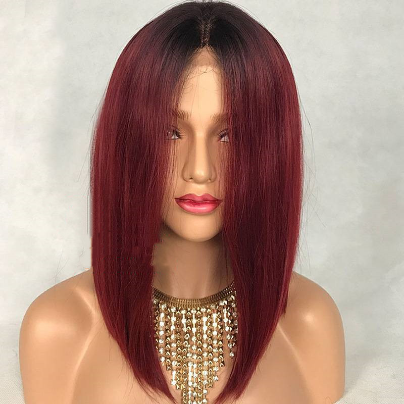 Peluca Peruana de Cabello Humano | Encaje Frontal | Water Wave | Color Rojo | Sin Pegamento | TiendasFR - Imagen 4