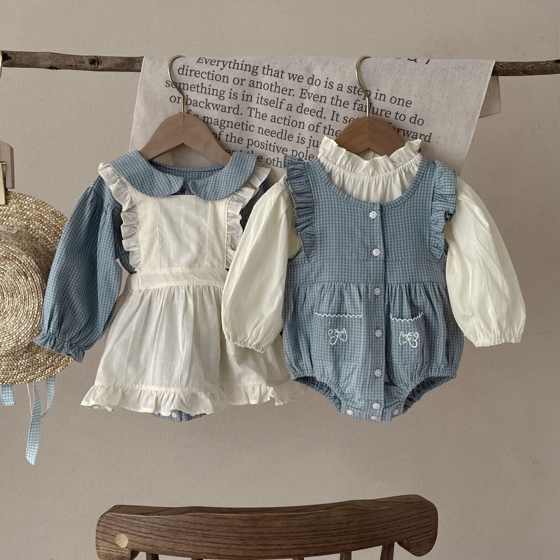 Pelele con Sobrefalda a Cuadros para Bebé Niña | Beige | Tallas 66-100 cm | Ropa Elegante para Fotos y Eventos | TiendasFR - Imagen 8